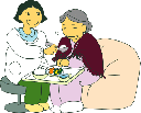 illustration of being in the middle of a meal